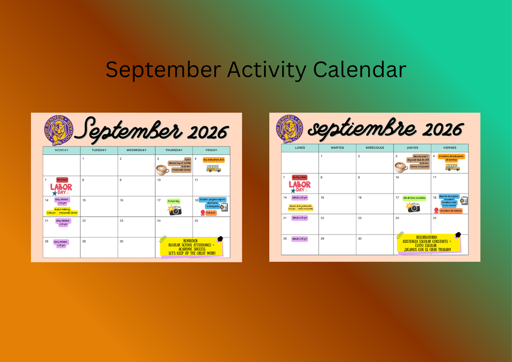 September Activity Calendar