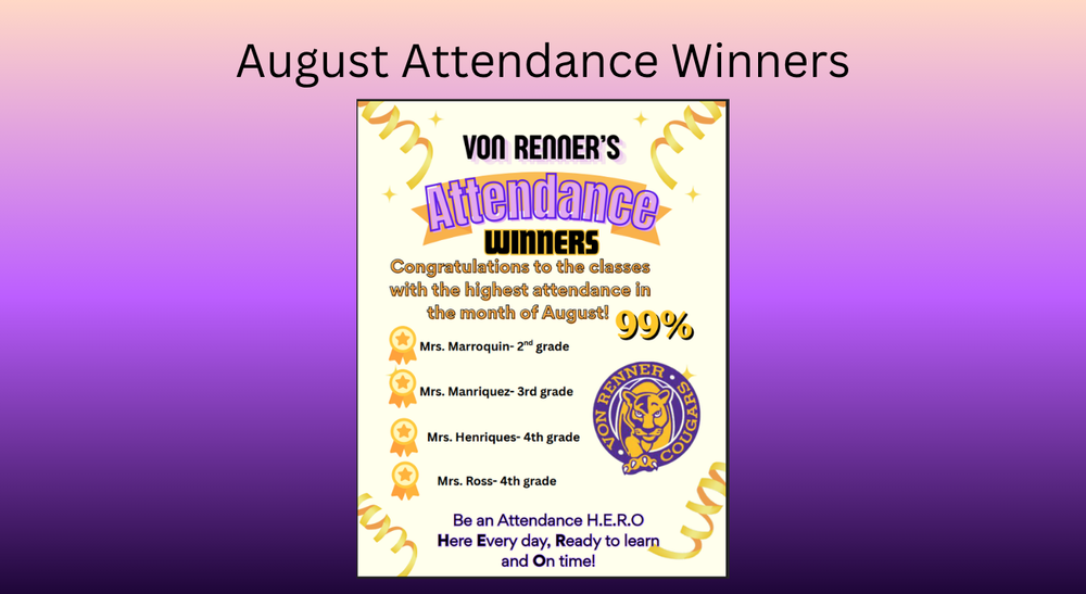 August Attendance Winners