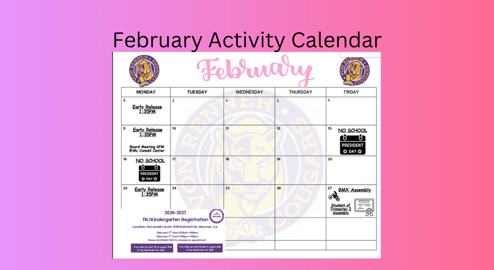 February Activity Calendar