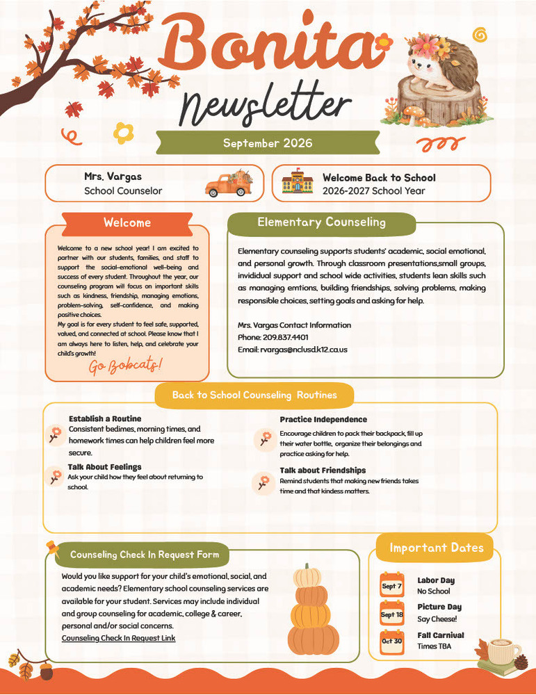 image of September Newsletter flyer