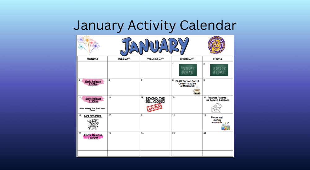 January Activity Calendar