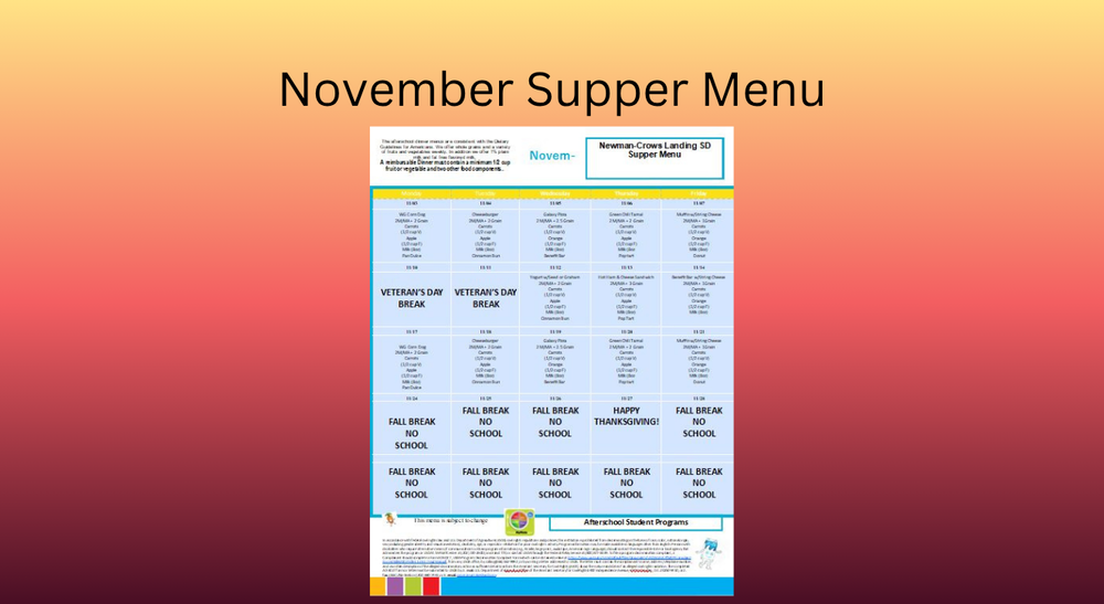 November Supper Menu