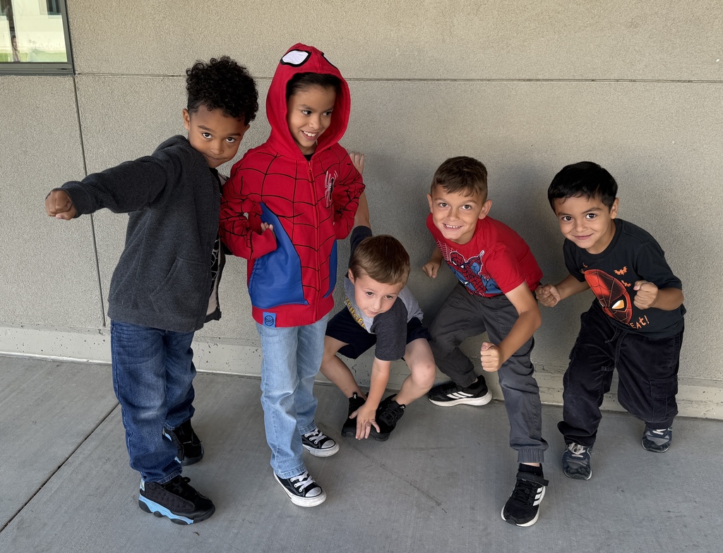 Students dressed as super heros.