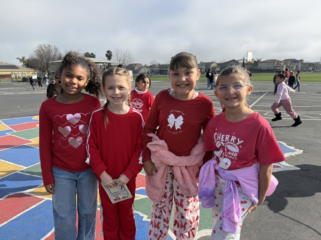 Students dressed for Valentines Day.