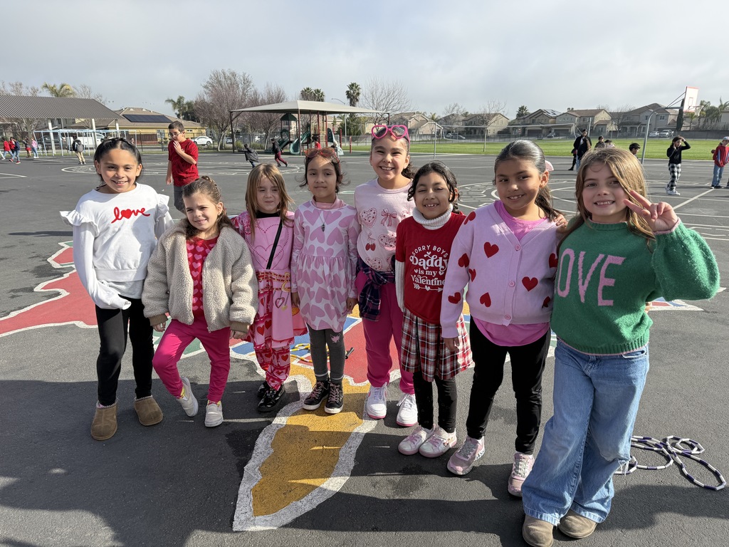 Students  dressed for Valentines Day.