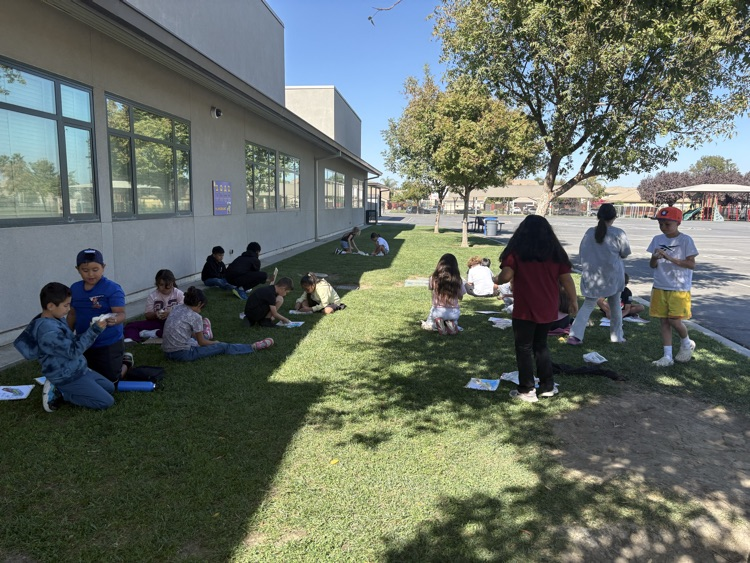 student doing an art project