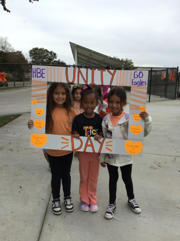 Kids doing unity day activities.
