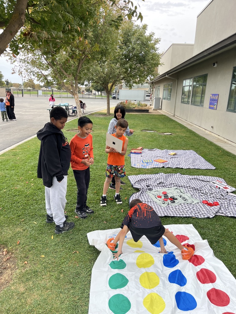 Kids doing unity day activities.