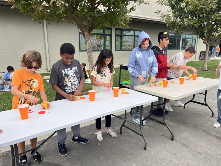 Kids doing unity day activities.