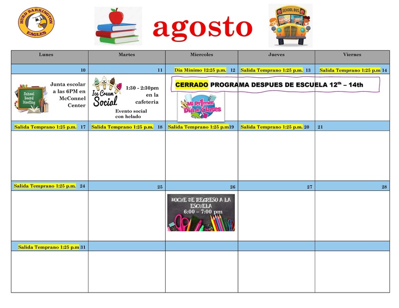 August calendar