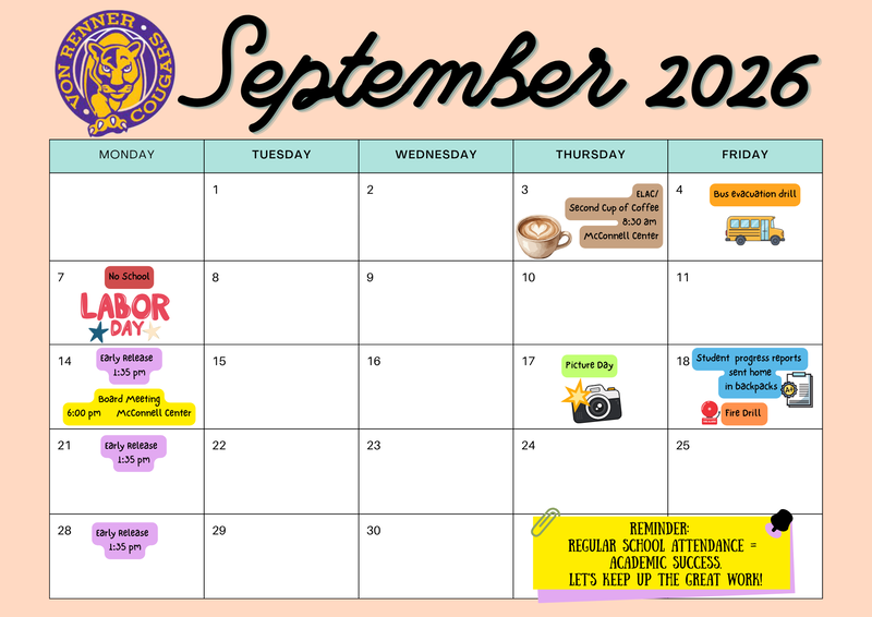 September Activity Calendar