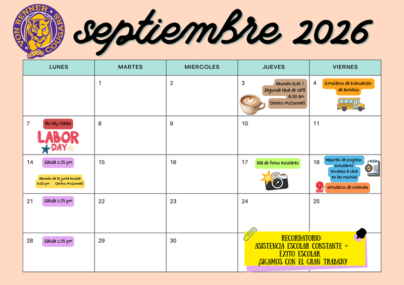 September SP Activity Calendar
