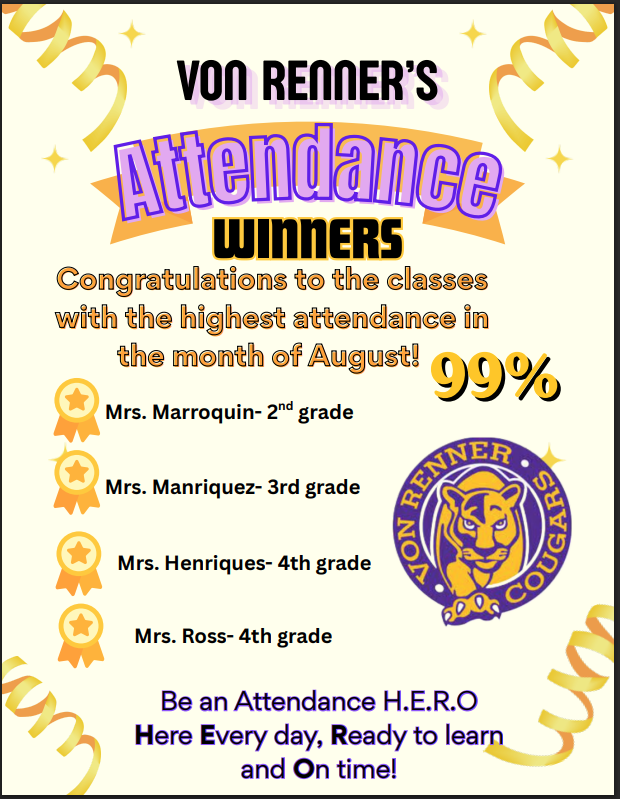 August Attendance Winners