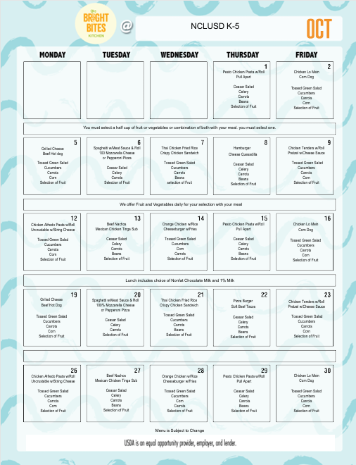 October LunchMenu