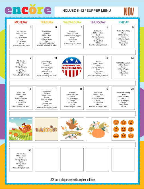 November Supper Menu