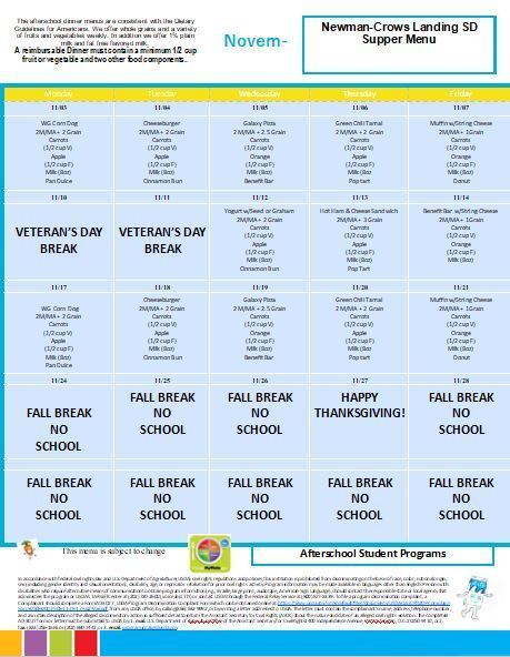 November Supper Menu