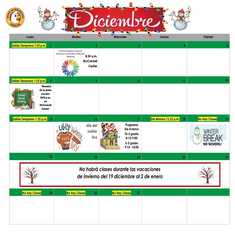 Image of a school calendar.