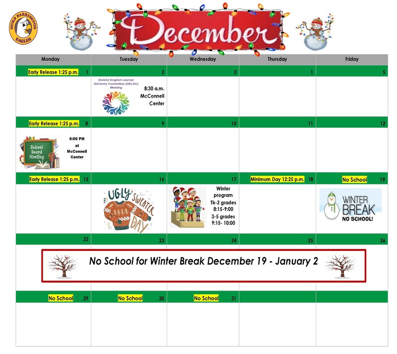 Image of a school calendar.