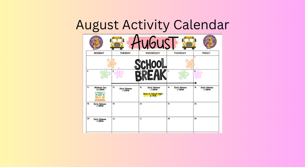 August Activity Calendar