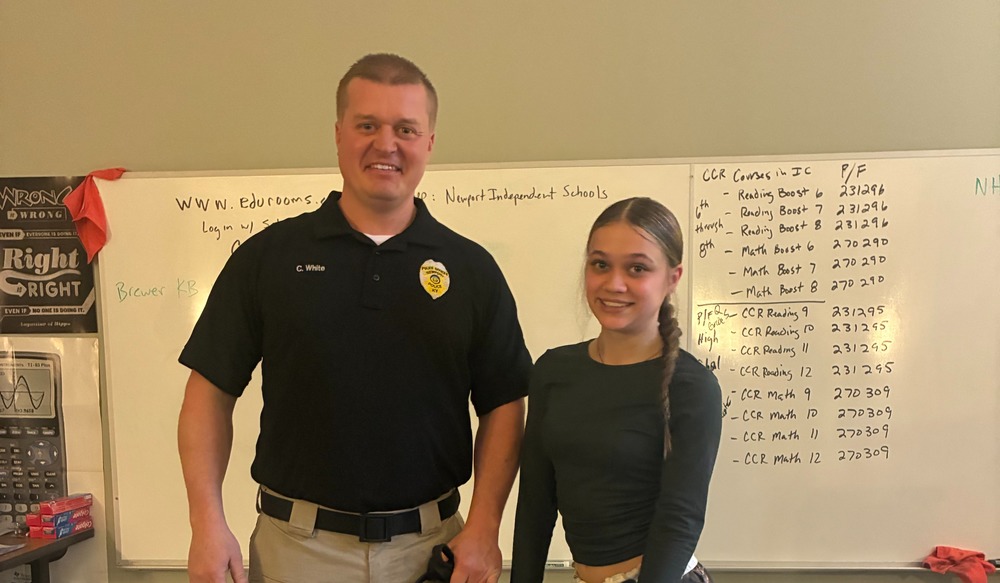 Office and student with K-9