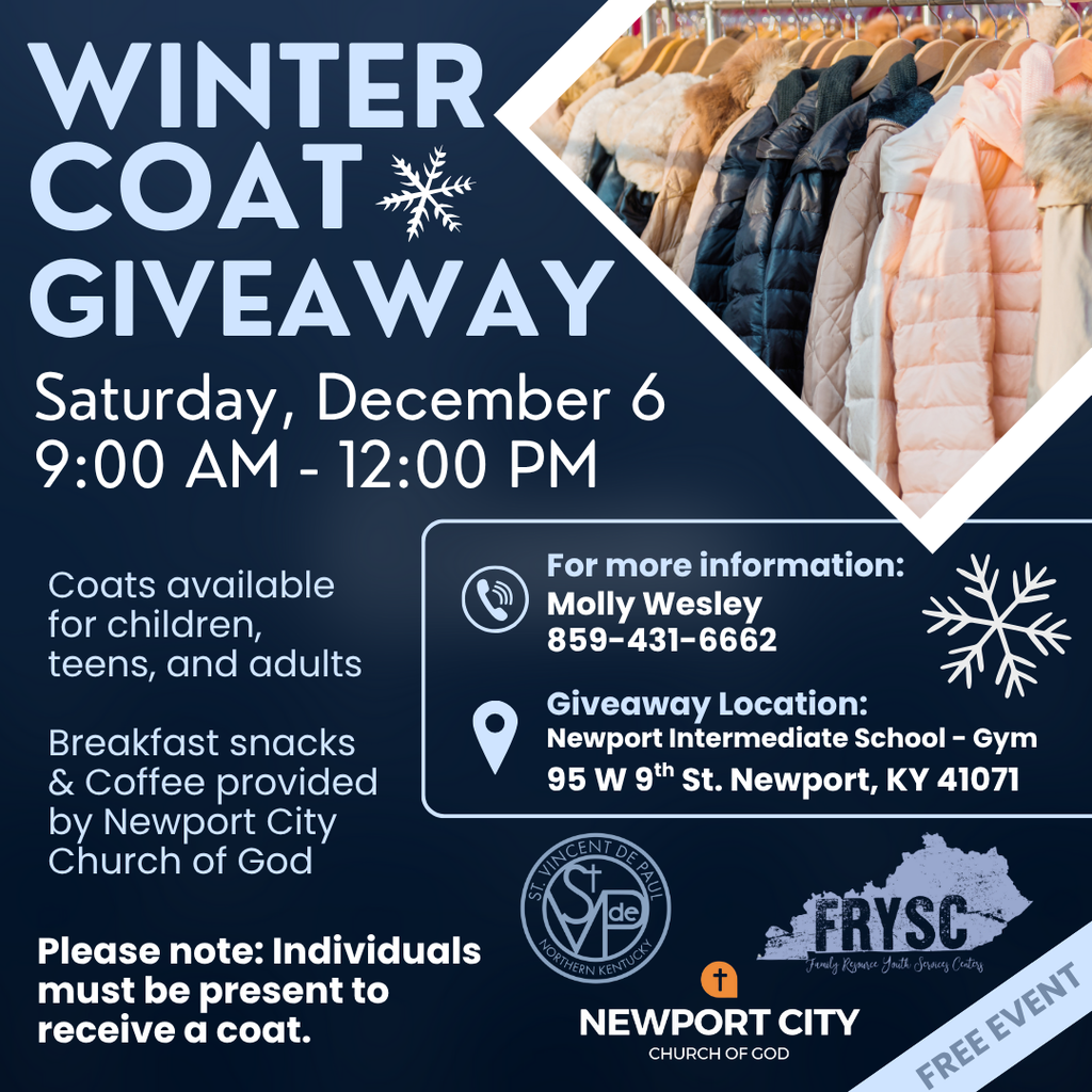 Winter Coat Giveaway - December 6th - 9AM to 12PM