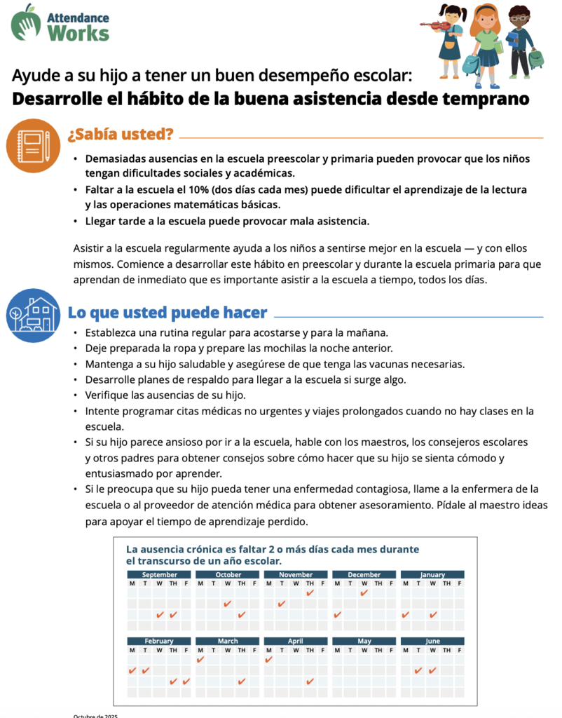 Attendance Spanish