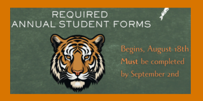 required annual student forms with tiger logo