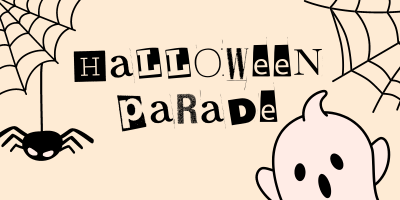 Halloween Parade with webs and ghost