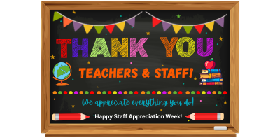 thank you teachers and staff we appreciate everything you do happy staff appreciation week