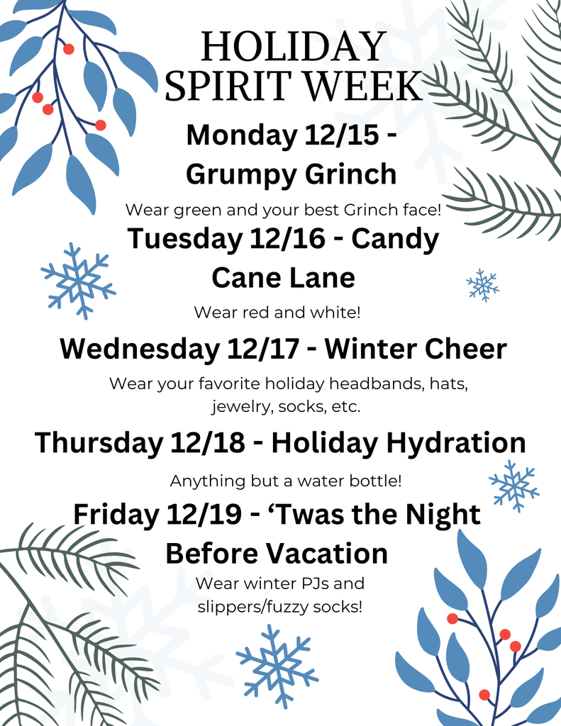 Middle School Holiday Spirit Week