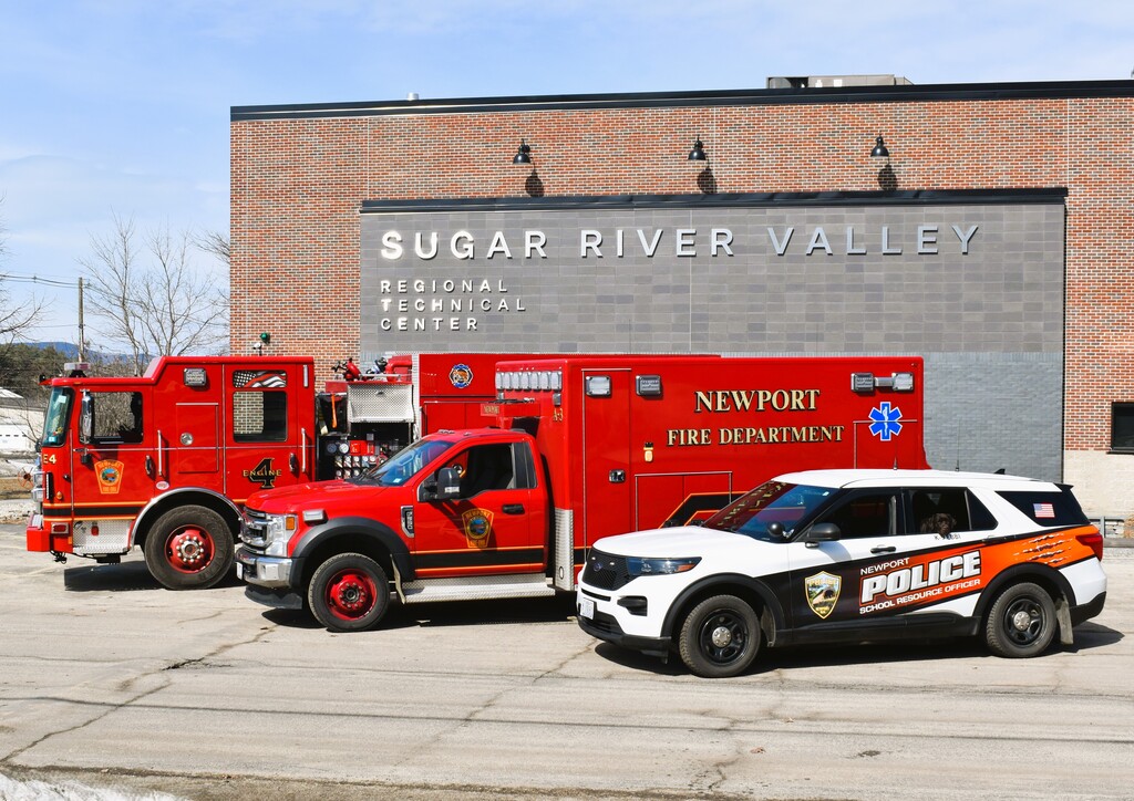 Public safety vehicles in front of SRVRTC