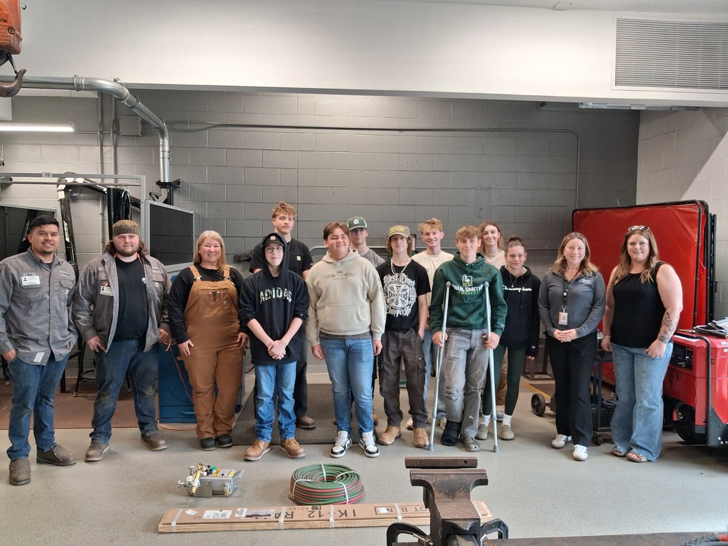 SRVRTC welding students with Canam representatives and donated equipment.