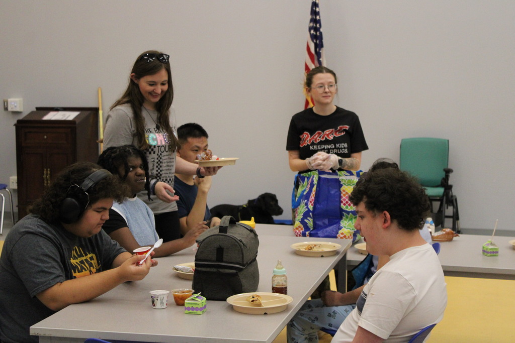 FINISHING BREAKFAST AT CONOVER SCHOOL