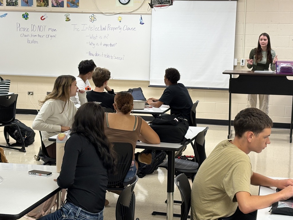 Ms. Isenhour's class looks at the Intellectual Property Clause and how it relates to science