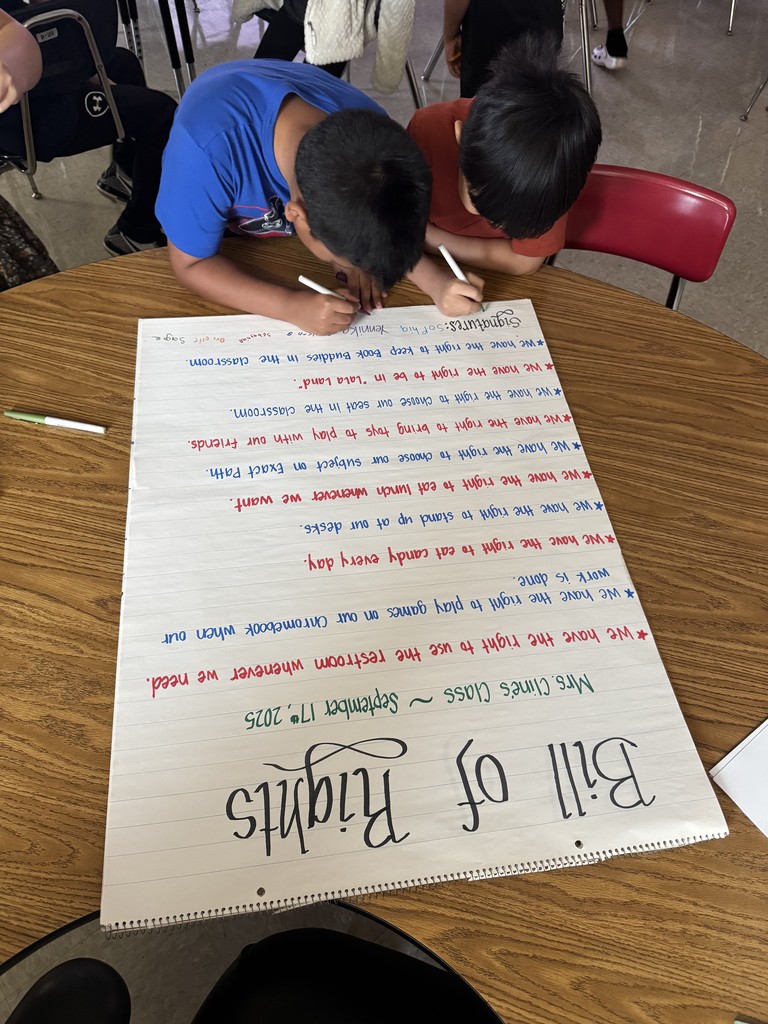 CLASS BILL OF RIGHTS IN MS CLINE'S ROOM