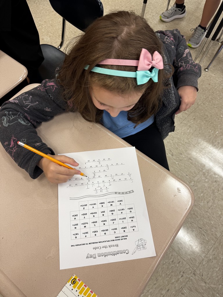 CONSTITUTION DAY BREAK THE CODE AT NORTH NEWTON ELEMENTARY