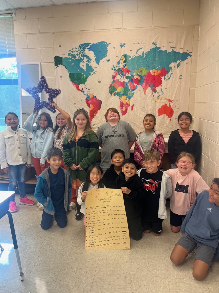 MS BRAVO'S CLASS CELEBRATING WITH THEIR OWN CLASS BILL OF RIGHTS