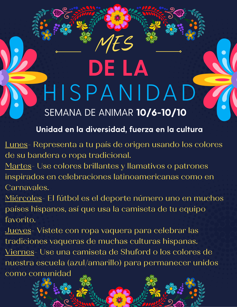 Hispanic Heritage Spirit Week - SPANISH