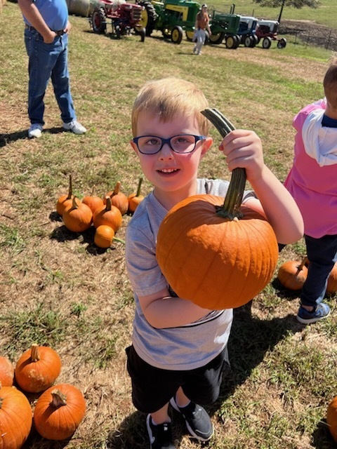 kinder field trip to Johnny Wilson Farm