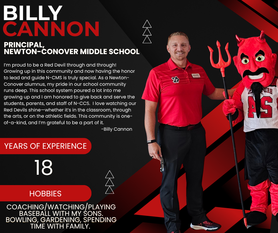 BILLY CANNON PRINCIPAL NEWTON-CONOVER MIDDLE SCHOOL