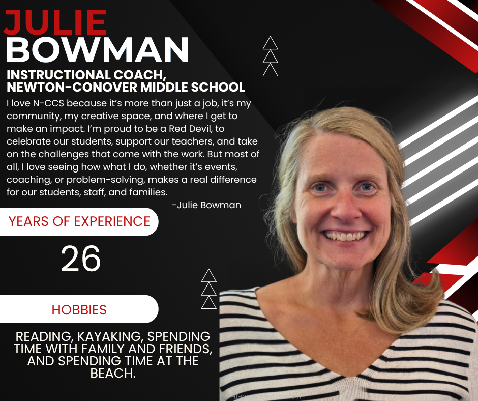 JULIE BOWMAN INSTRUCTIONAL COACH NEWTON-CONOVER MIDDLE SCHOOL