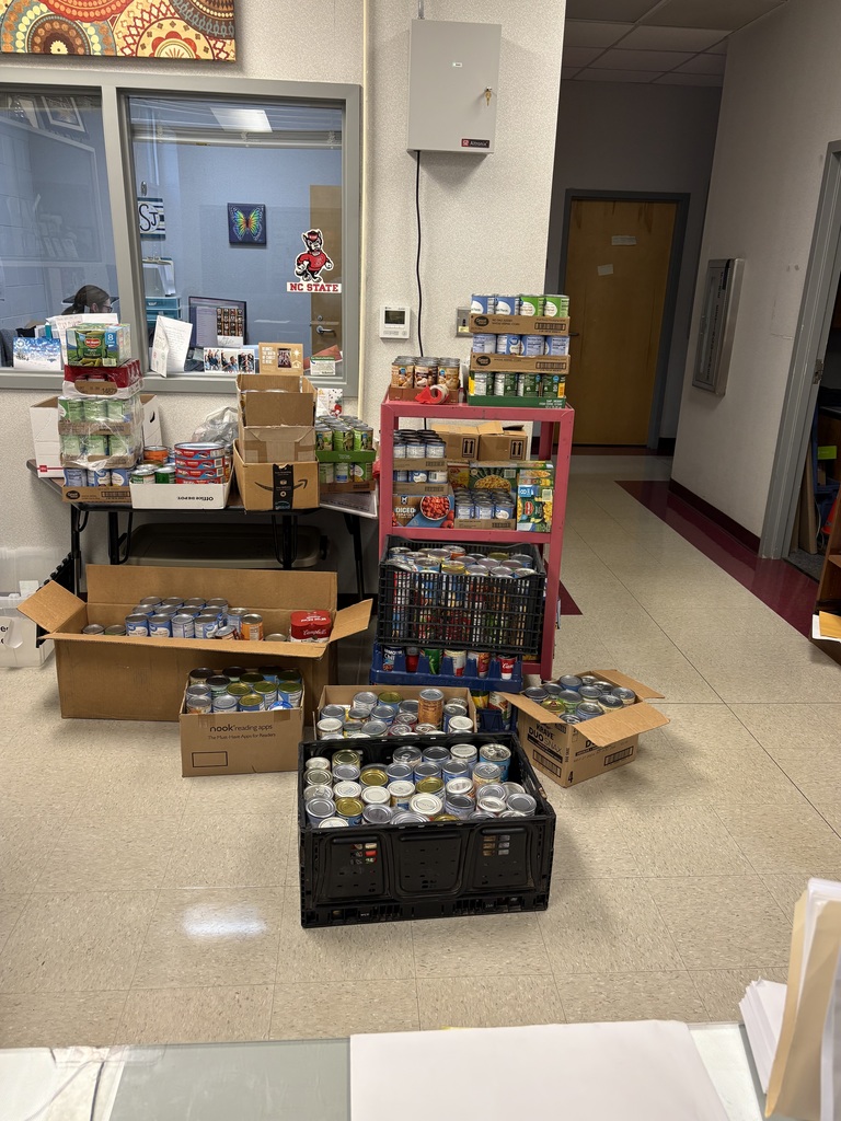 Cans collected for the food drive