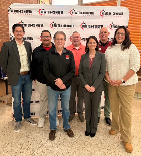 Dr. Emily Shaw is being sworn in as superintendent of Newton-Conover City Schools.
