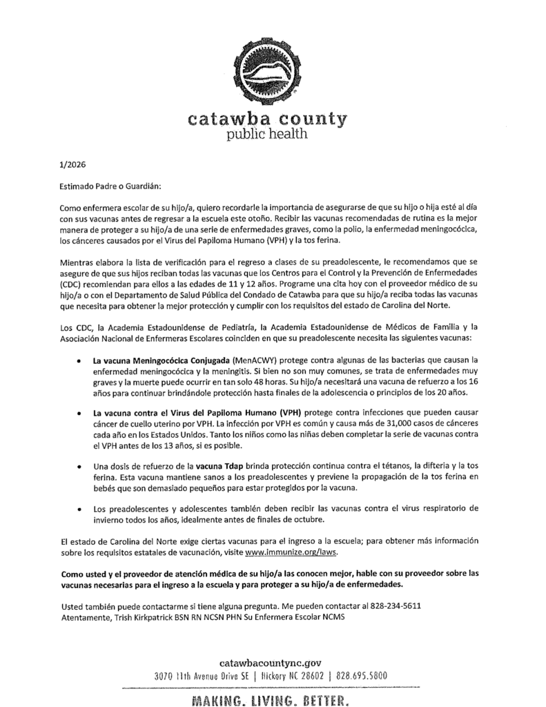 Nurse Letter Spanish