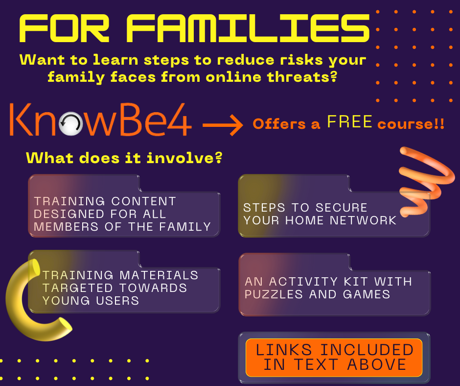 For Families - Want to learn steps to reduce risks your family faces from online threats?