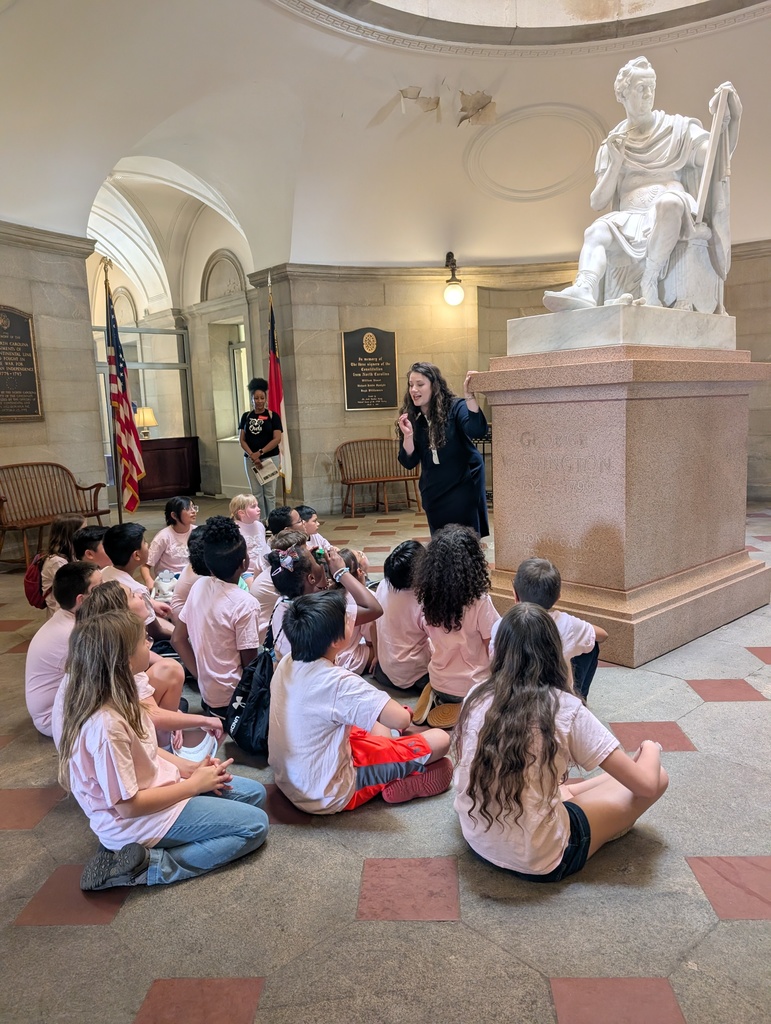 Our 4th graders had an incredible day exploring North Carolina history right in our state’s capital! Students visited the Raleigh Science Museum, the Legislative Building, and the historic Capitol Building, where they learned more about how our state government works and the rich history that has shaped North Carolina.  From discovering fascinating exhibits to walking the halls where important decisions are made, the day was full of hands-on learning and memorable experiences. The beautiful sunshine made it even better, giving everyone the chance to enjoy Raleigh while soaking up some history along the way! 🌞  We’re so proud of our students for representing our school so well and for showing such curiosity and excitement throughout the trip!