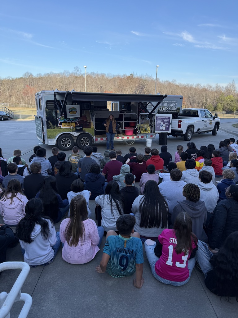 The Mobile Dairy Farm visited Newton-Conover Middle School.