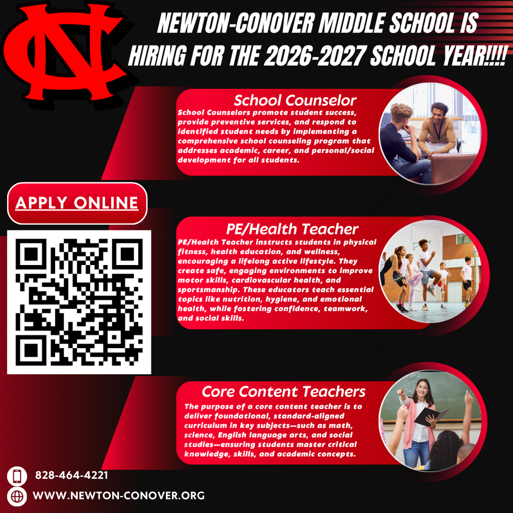 Newton-Conover Middle School is Hiring