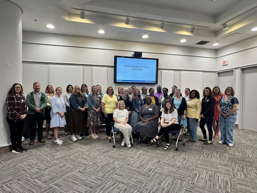 Jessica Sherrill being recognized for completing the Advanced Pathway of the Office of Exceptional Children Leadership Institute hosted by NCDPI.