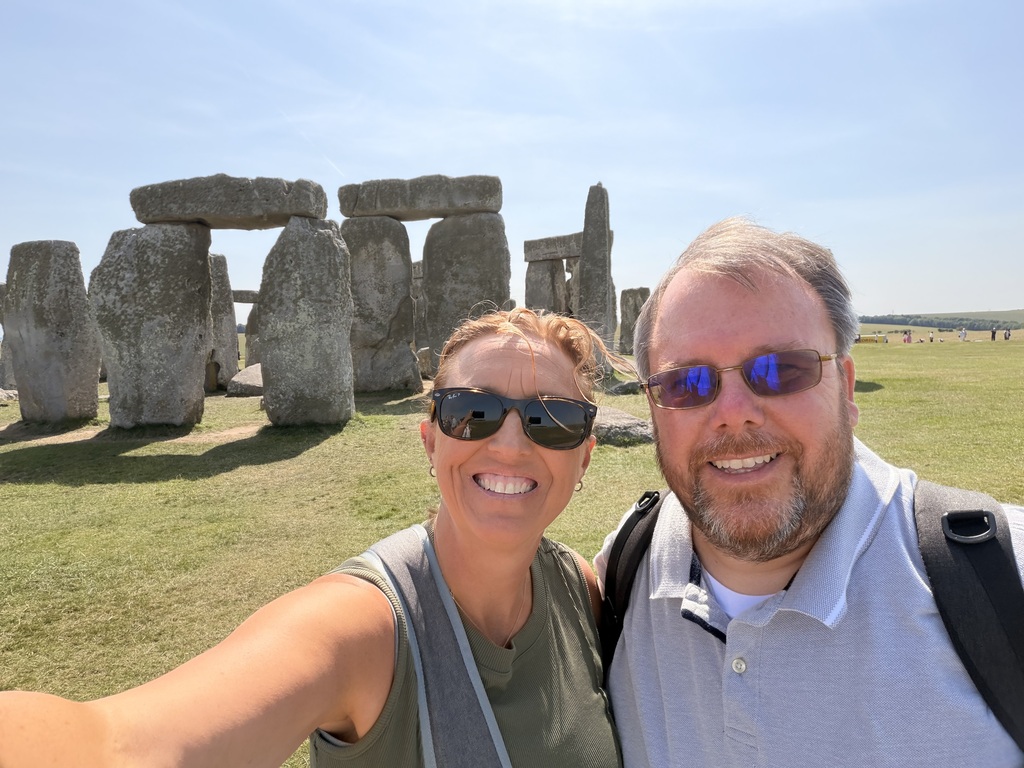 Mrs. Lingle and her hubby, who are becoming world travelers this summer, sightseeing around Europe.